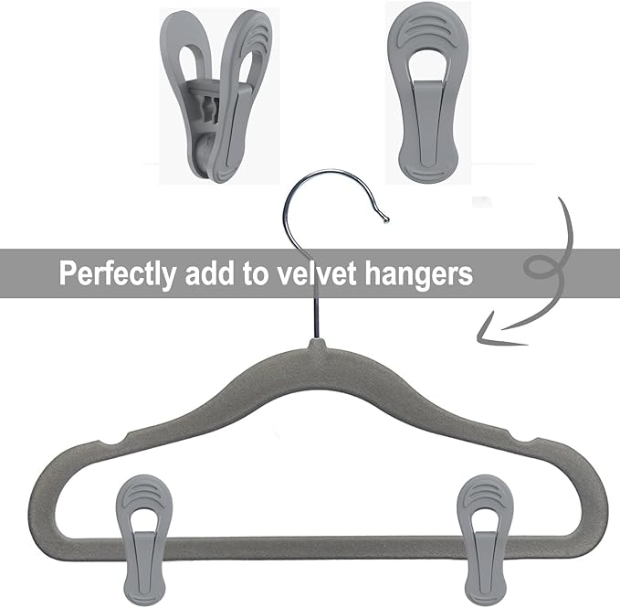 Grey Hanger Clips 50 PCS - Image 3