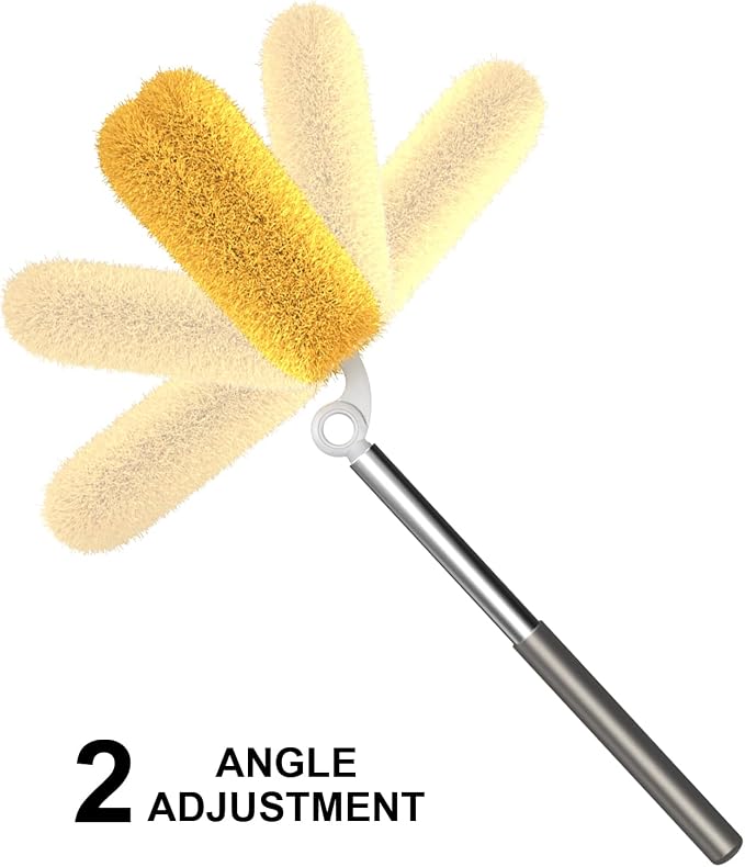 Long Handle Duster with 2 Replacement Heads, Washable Cleaning Duster Kit with - Image 3