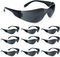 amoolo Tinted Safety Glasses Bulk of 48, Protective Safety Sunglasses, Dark by amoolo