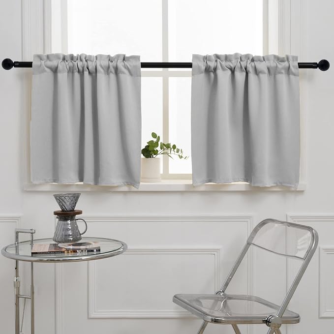 Pickluc Light Grey Cafe Curtain by PICKLUC