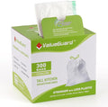 Large Trash Bags 13 Gallon Tall Drawstring 100% Post-Consumer Recycled Garbage by ValueGuard