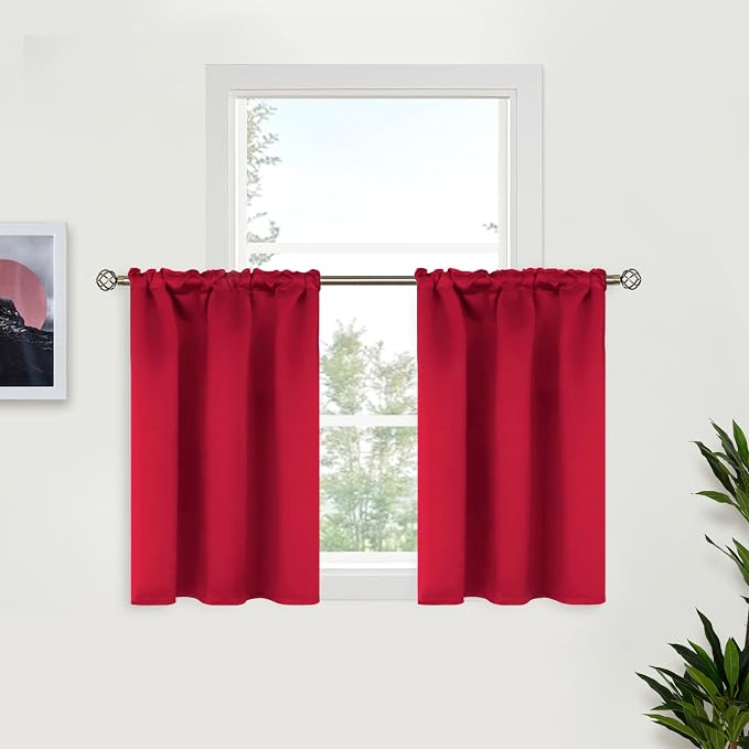 BGment Red Blackout Curtains 36 Inches Length by BGment