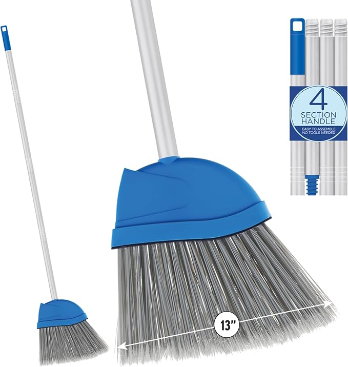 Angle Broom, Large Style, Made w/Recycled Soda Bottle Bristles, & Aluminum by LolaProducts