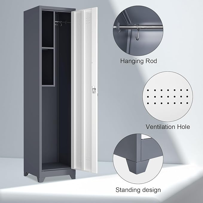 Metal Broom Storage Cabinets, Narrow Cabinet - Image 4