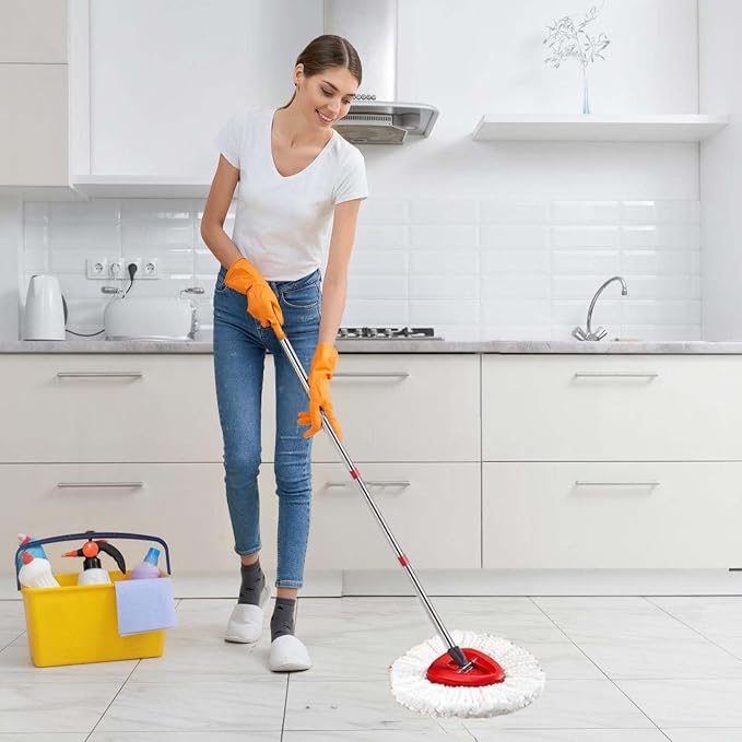 Spin Mop Replacement Handle, 4-Section 30-to-58 inch Mop Replacement Stick and - Image 7
