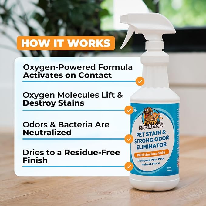 FurryFreshness Extra Strength Cat or Dog Pee Stain & Permanent Odor Remover + - Image 3