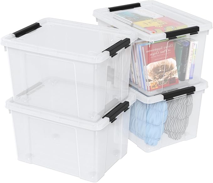 Set of 4 50 L Stackable Plastic Storage Container - Image 7