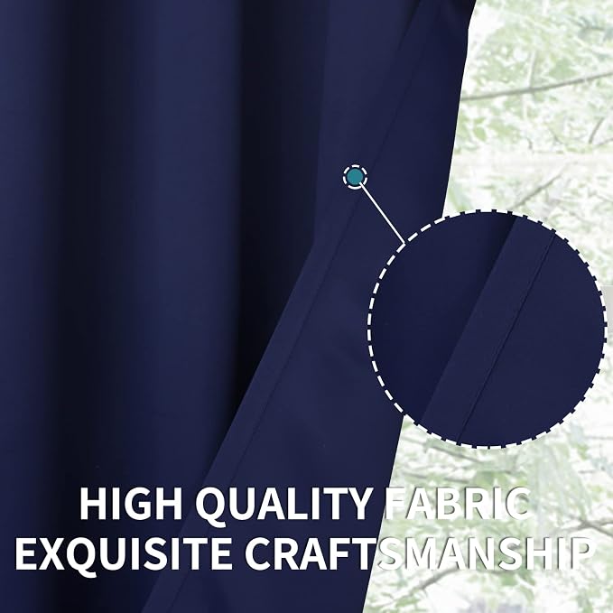 BGment Navy Blue Blackout Curtains 36 Inches Length - Image 5