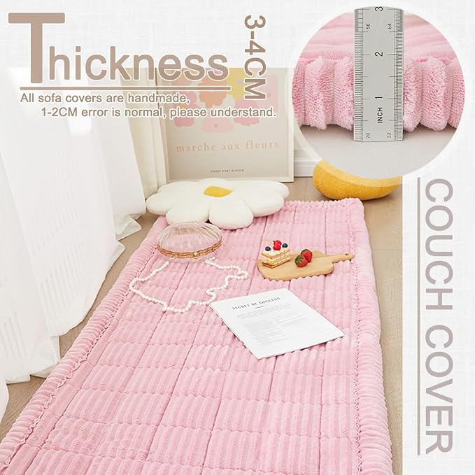Couch Cover for Dogs Washable, Fuzzy Pet Couch Covers for 3 Cushion Sofa Pet - Image 3