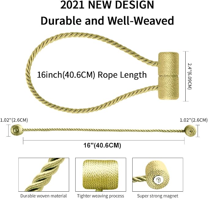 18 Inch Strong Magnetic Curtain Tiebacks, Curtain Holdbacks Modern Upgrade - Image 5