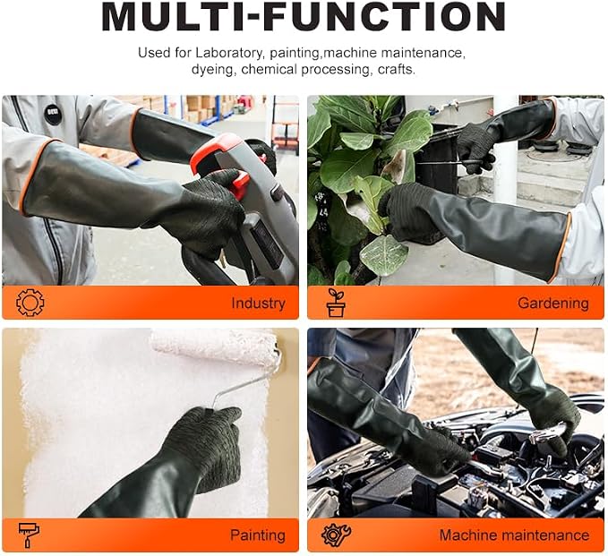 Heavy Latex Chemical Resistant Gloves - Image 4