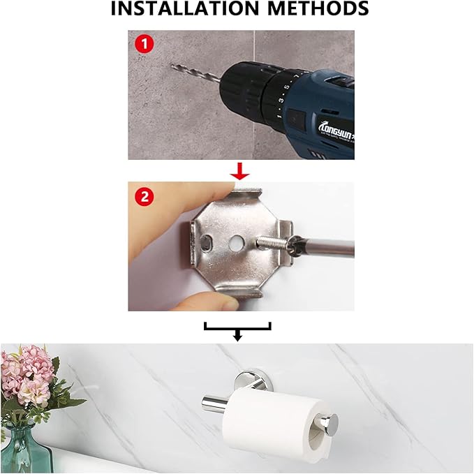 NearMoon Bathroom Toilet Paper Holder, Premium SUS304 Stainless Steel Rustproof - Image 8