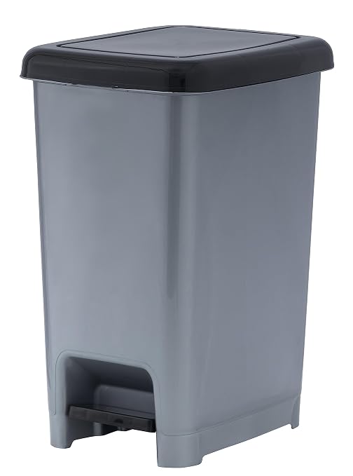 Superio Slim Trash Can with Foot Pedal – 2.5 Gallon Step-On Trash Bin with Lid by Superio