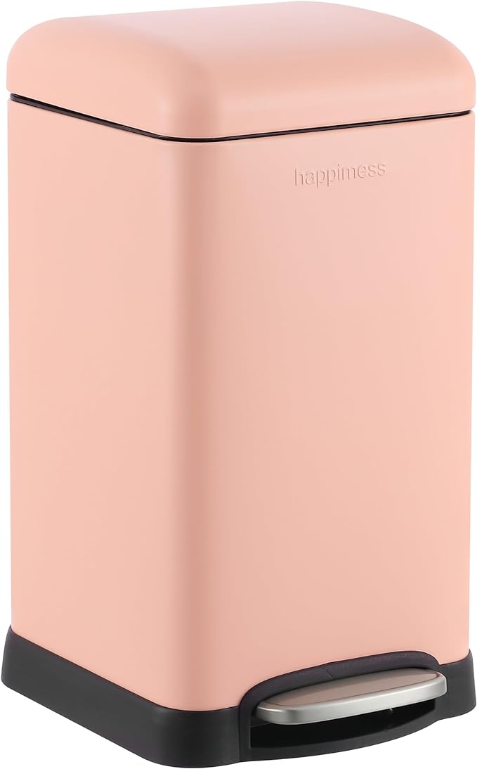 happimess HPM1012G Betty Retro Mini 3.2-Gallon Step-Open Trash Can, Fingerprint by Happimess