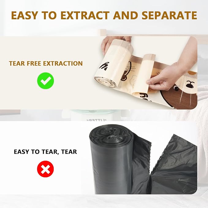 VOK 8 Gallon Trash Bags with Otters Printed, Drawstring Medium Garbage Bags - Image 3