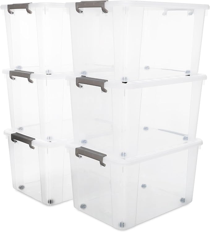 Citylife 6 Packs 69 QT Plastic Storage Bins by CitylifeHomeOrganization