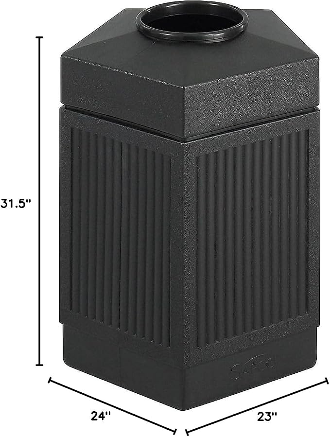 Safco Canmeleon Outdoor-Indoor Open Top Pentagon Trash Can 9486BL, Decorative - Image 3