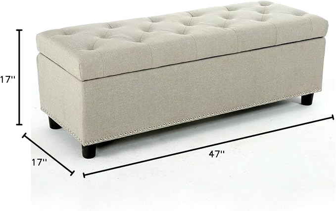 BELLEZE 47" Storage Ottoman, Storage Bench - Image 3