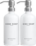 White Glass Hand and Dish Soap Dispenser Set by Brighter Barns by BrighterBarns