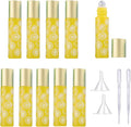 10 Pcs Yellow Glass Essential Oil Roller Bottles, 10ml Empty Refillable Roll on by YORROR