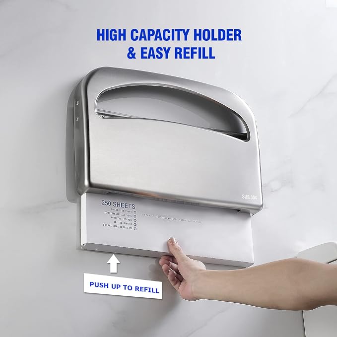 2 Packs Toilet Seat Cover Dispenser Wall Mount Commercial, Half Fold Toilet - Image 3