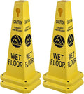 4-Pack 26.5" Caution Cones, 4-Sided Visible Safety Signs by OranclUS