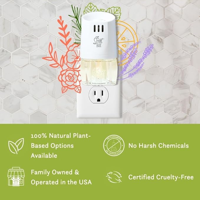 Scent Fill 100% Natural Vanilla Peppermint Plug in Air Freshener, Scented Oil - Image 9