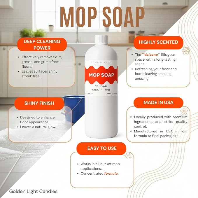 Mop Soap – Highly Scented Luxury Floor Cleaner Concentrate – Volcano Scent - Image 3