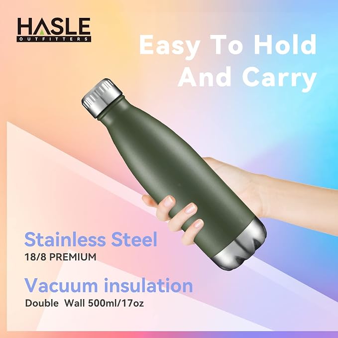 HASLE OUTFITTERS 17oz Stainless Steel Water Bottles, Vacuum Insulated Double - Image 3