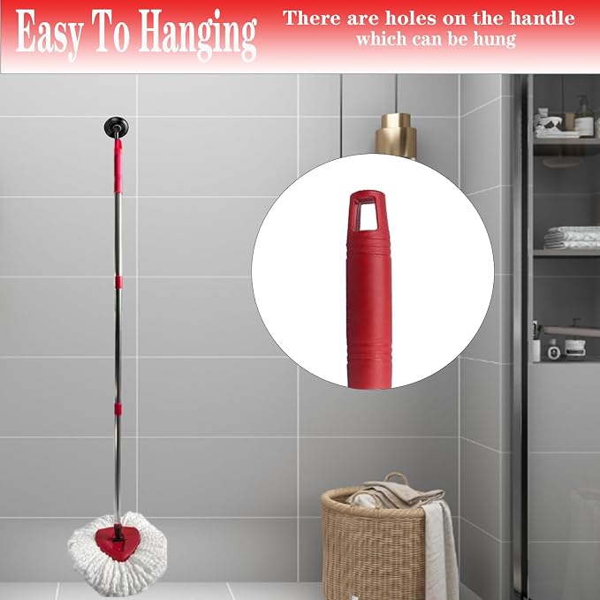 Spin Mop Replacement Handle, 4-Section 30-to-58 inch Mop Replacement Stick and - Image 5