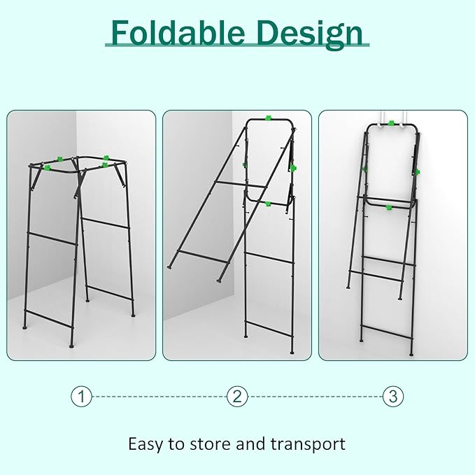 Foldable Trash Bag Holder Stand, Garden Garbage Bag Holder Frame Holds 30-55 - Image 3