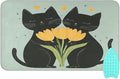 Black Cats Tulips Green Ironing Mat Thickened Ironing Blanket Travel Portable by QwThum