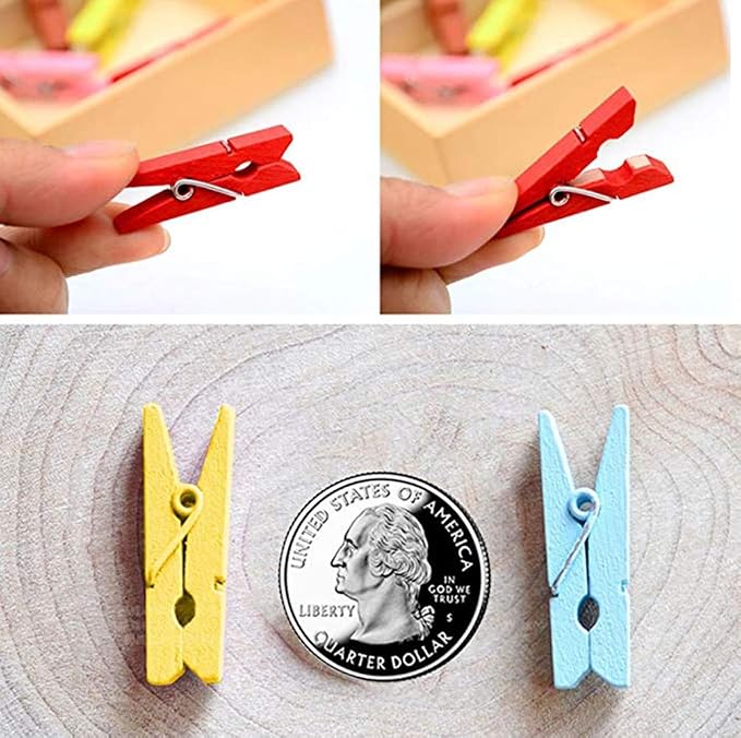 DurReus Small Wooden Clips Pictures Hanger - Image 5