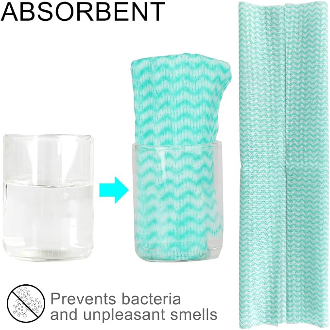 100 Count Disposable Cleaning Towels and Dish Cloths, Super Absorbent Dishcloths - Image 3