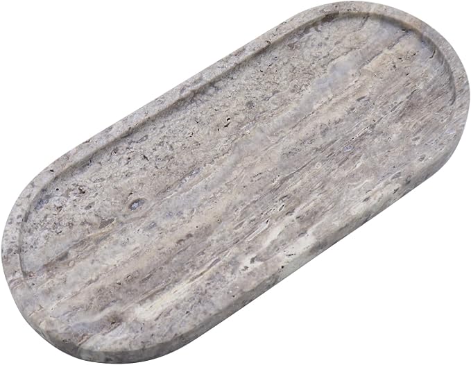 Natural Marble Tray, Oval Vanity Decorative Tray - Image 2