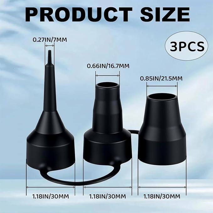 2Set of 3 Sizes Air Pump Replacement Nozzles, Air Pump Nozzles - Image 2