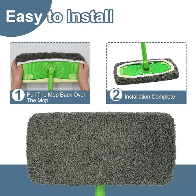 Reusable Microfiber Mop Pads Washable Wet Pads Compatible - Image 3