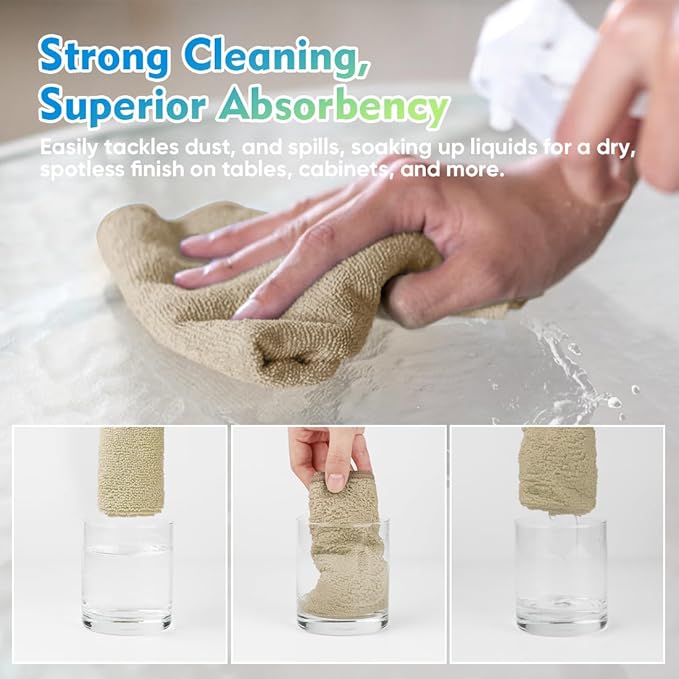 HOMEXCEL Brown Microfiber Cleaning Cloth 12 Pack, 12.5 x 12.5 inch Microfiber - Image 5