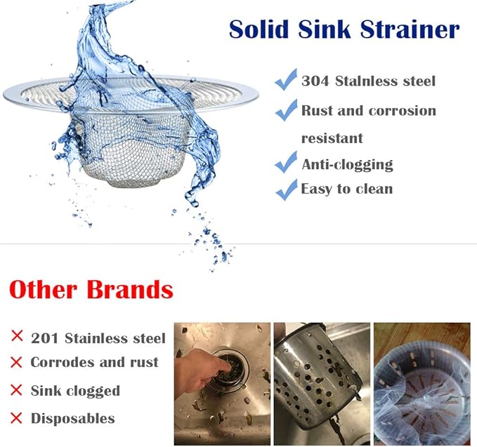 2 Pcs Heavy Duty Stainless Steel Slop Basket Filter Trap, 3.54" Top / 1.65" - Image 6