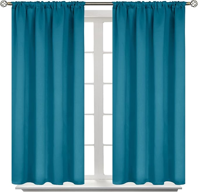 BGment Peacockblue Blackout Curtains 54 Inch Length by BGment