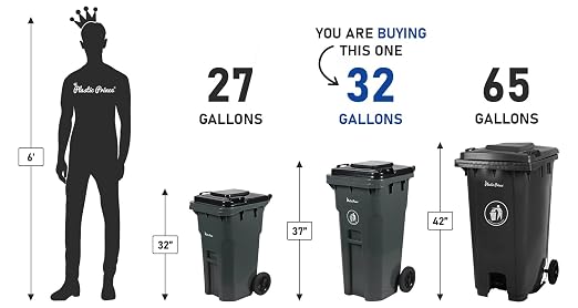 32 Gallon Trash Can Lid Outdoor Trash Can - Image 3