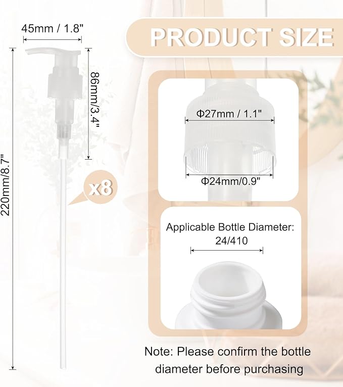 uxcell 8 Pcs Soap Dispenser Pump Heads Soap Dispensers Top Pumps Replacement - Image 2