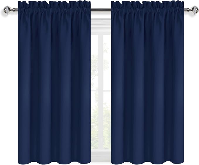 DWCN Short Blackout Curtains for Bedroom 45 Inches Long 2 Panels Set, Solid - Image 9
