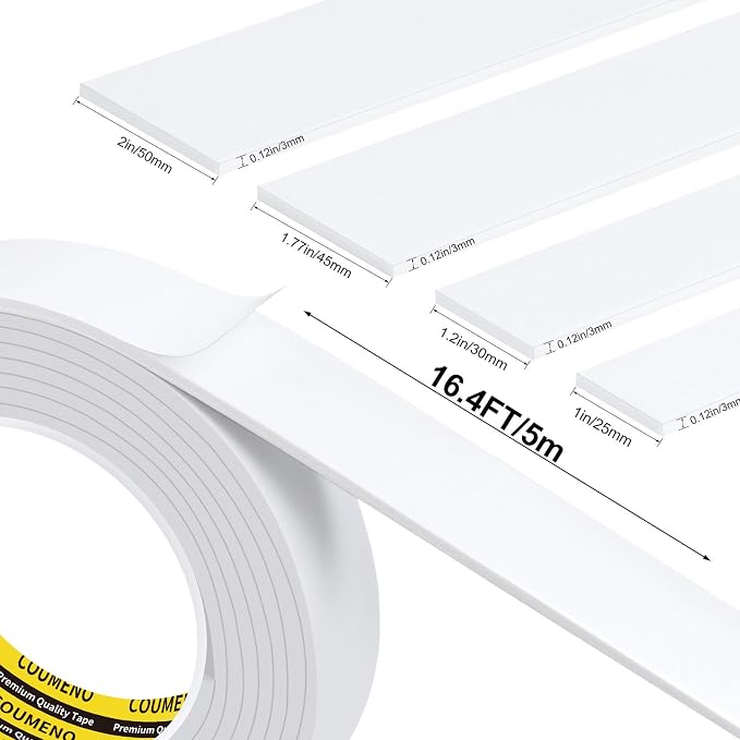 2 Pack Foam Tape 1.77inX16.4FT Sealing Strip Foam Pad Sponge Tape Window - Image 2
