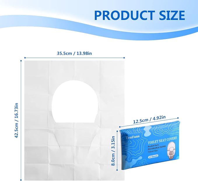 Toilet Seat Covers, XL Flushable and Biodegradable Paper Cover Disposable - Image 3