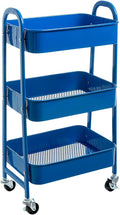 AGTEK Makeup Cart, Movable Rolling Organizer Cart, 3 Tier Metal Utility Cart by AGTEK