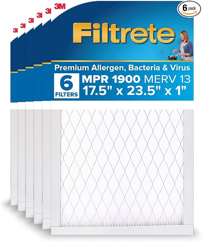 Filtrete 17.5x23.5x1 AC Furnace Air Filter, MERV 13, MPR 1900, Premium Allergen by Filtrete