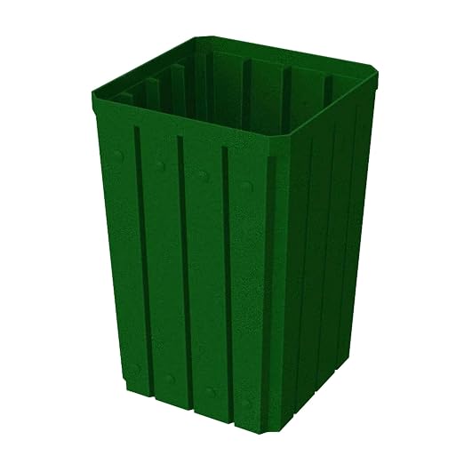 32 Gallon Square Slatted 100% Recycled Plastic Heavy-Duty Commercial Outdoor or - Image 5
