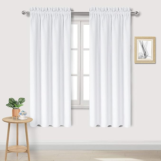 DWCN White Curtains for Living Room Thermal Insulated, 50% Light Blocking by DWCN