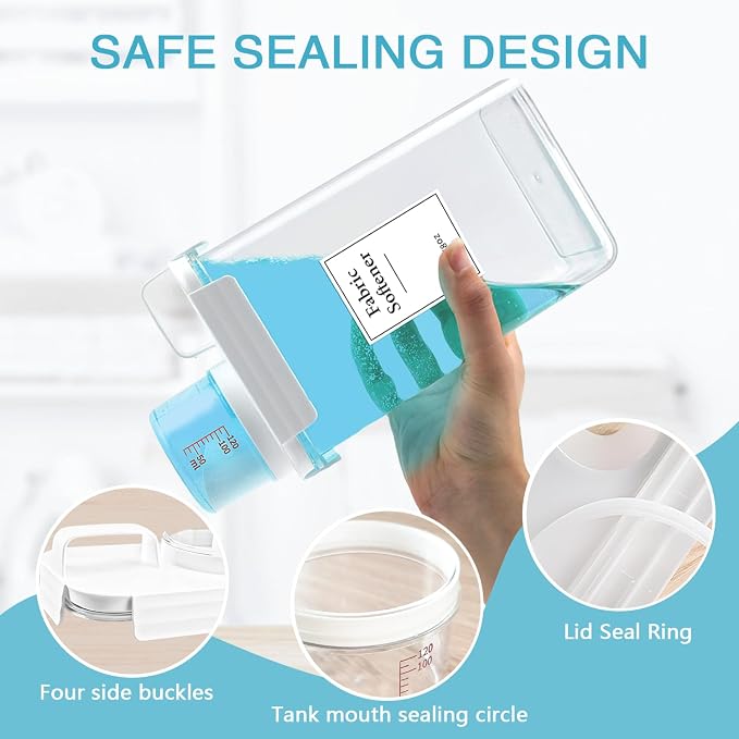 3 Pack Laundry Detergent Dispenser, 78oz Laundry Soap Dispenser, Refluxable - Image 6